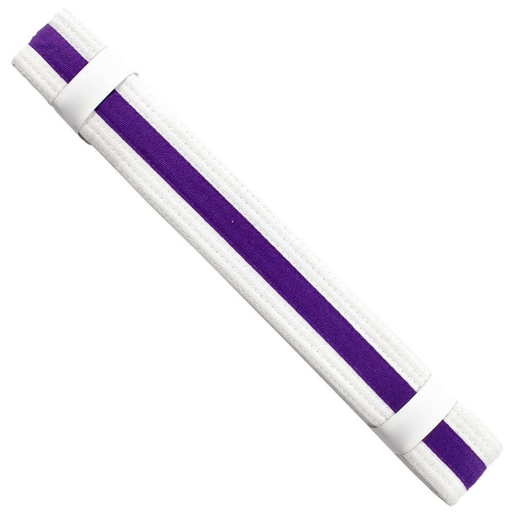 Martial Arts White Striped Belts Tigon Sports